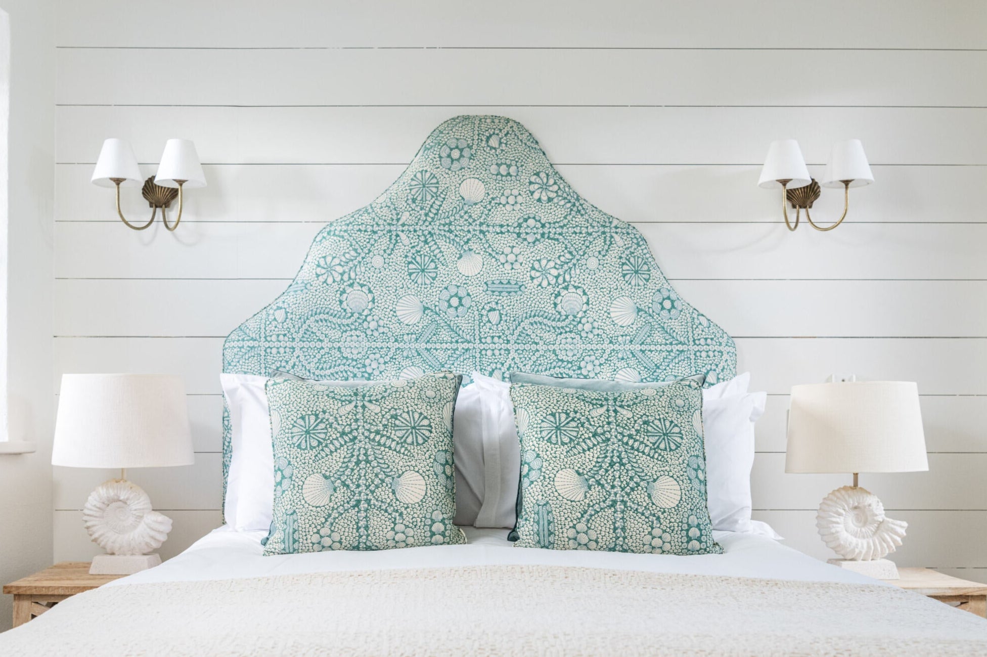 Headboard Teal Sea Print
